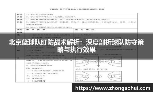 北京篮球队盯防战术解析：深度剖析球队防守策略与执行效果